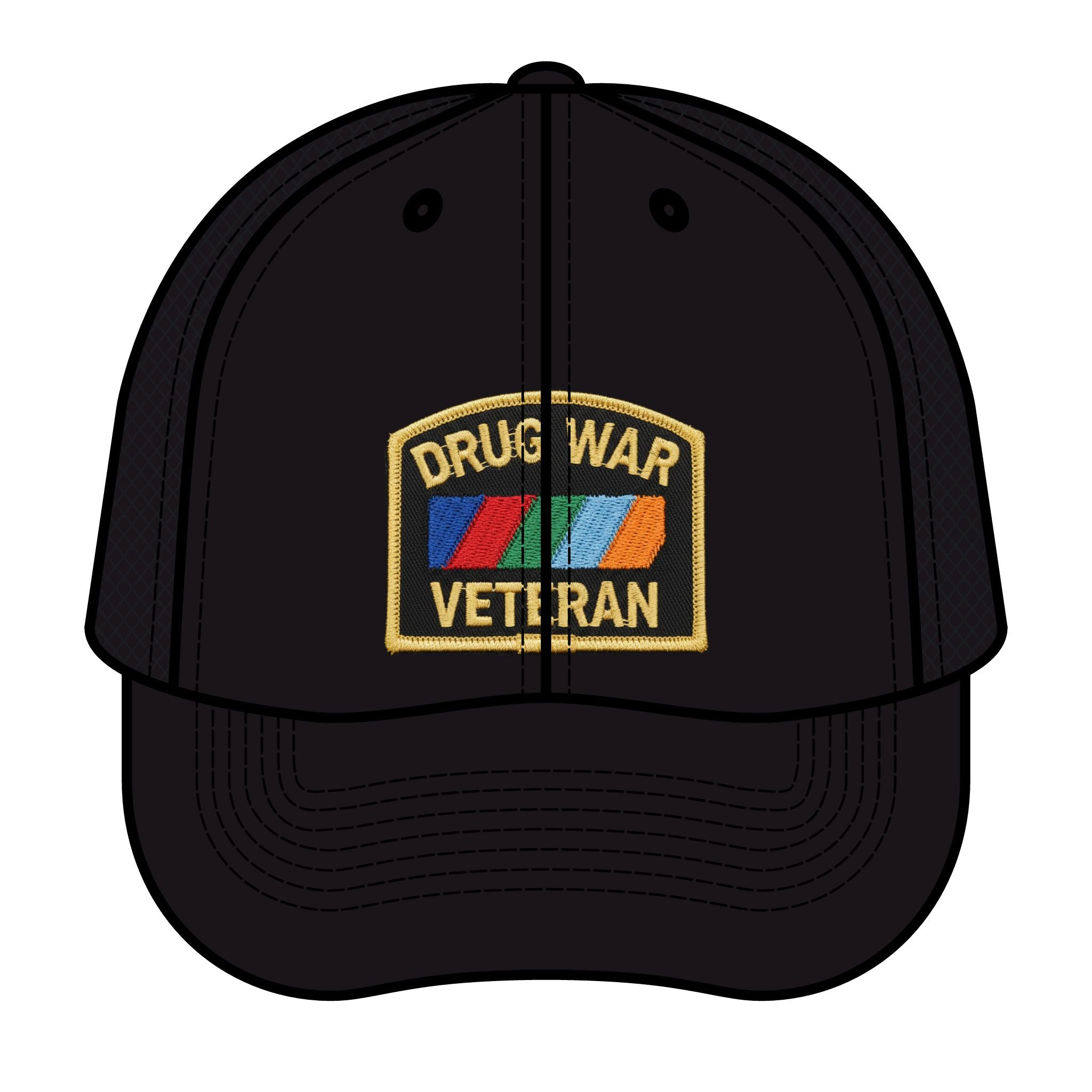Drug War Veteran Trucker Hat – Retro Patch Mesh Cap