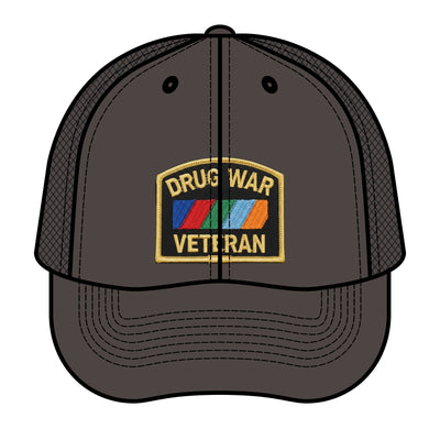 Drug War Veteran Trucker Hat – Retro Patch Mesh Cap
