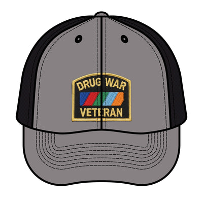 Drug War Veteran Trucker Hat – Retro Patch Mesh Cap
