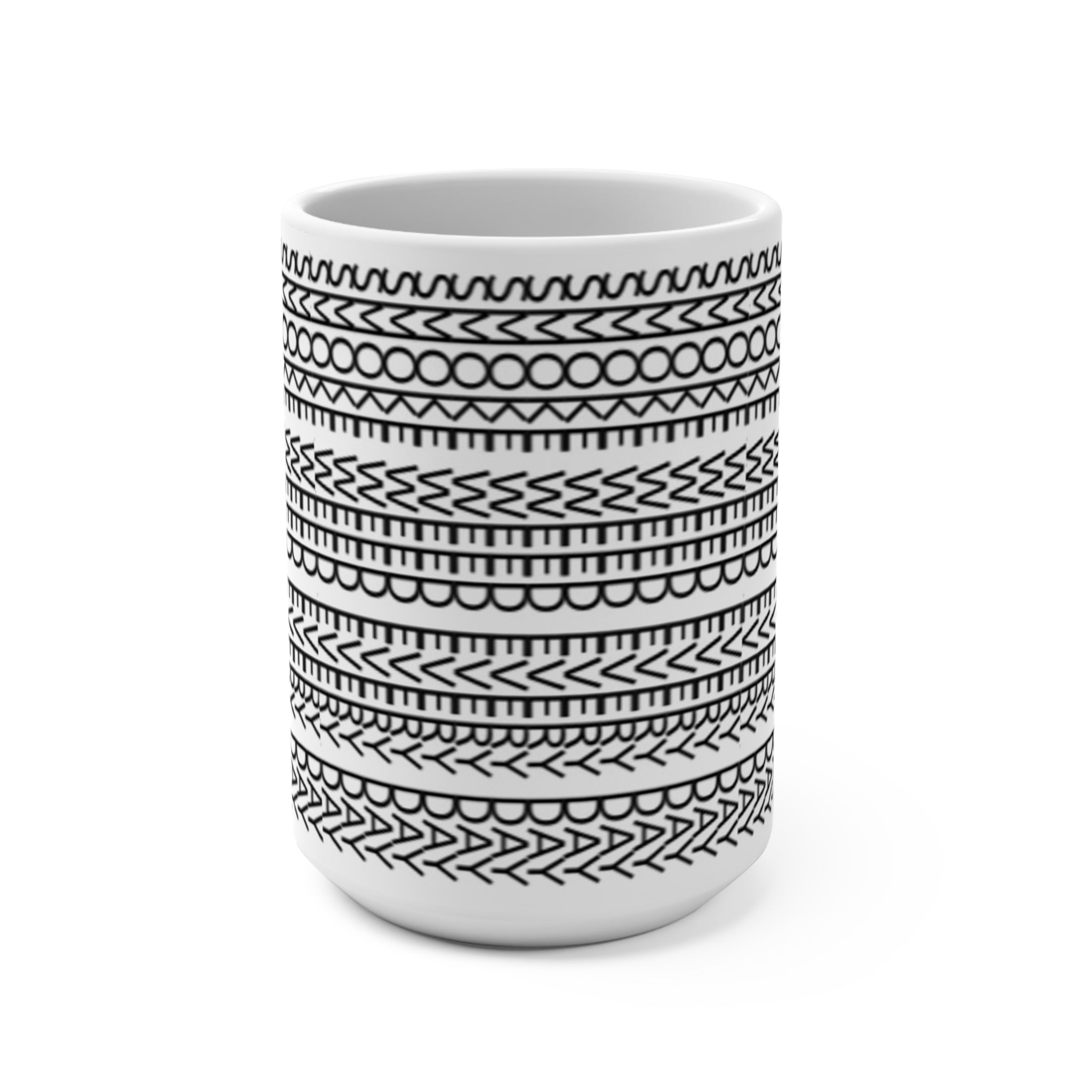 Fire Tracks SWED Patterned Mug, 15oz Ceramic Coffee Cup, Black and White Design, Tribal Style Drinkware, Perfect Gift for Holidays, Tea Lover's [...]