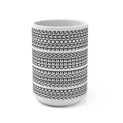 Fire Tracks SWED Patterned Mug, 15oz Ceramic Coffee Cup, Black and White Design, Tribal Style Drinkware, Perfect Gift for Holidays, Tea Lover's [...]