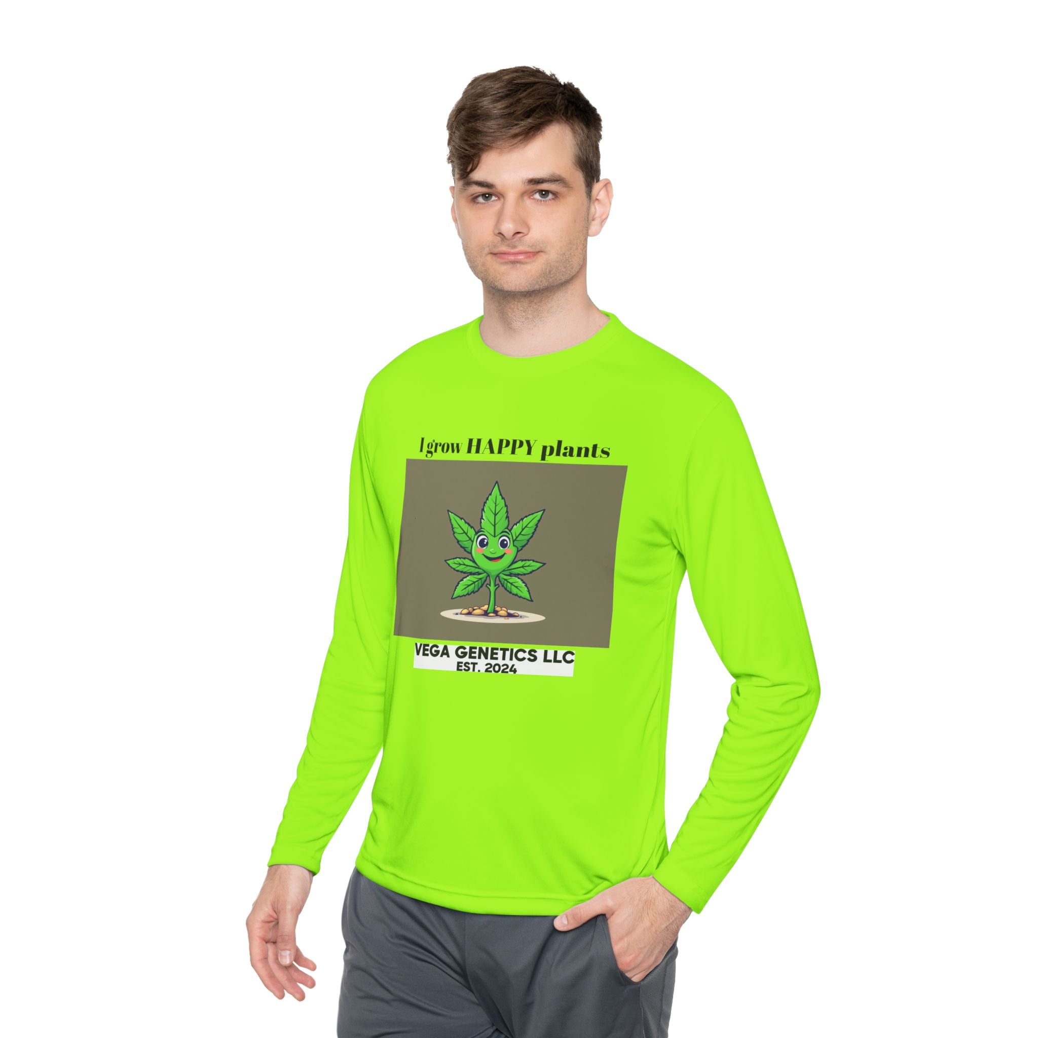 Cultivation Approved Unisex Lightweight Long Sleeve Tee with Happy Plant Design, Casual Apparel for Gardeners, Eco-Friendly Gift, Celebrating Nature, [...]