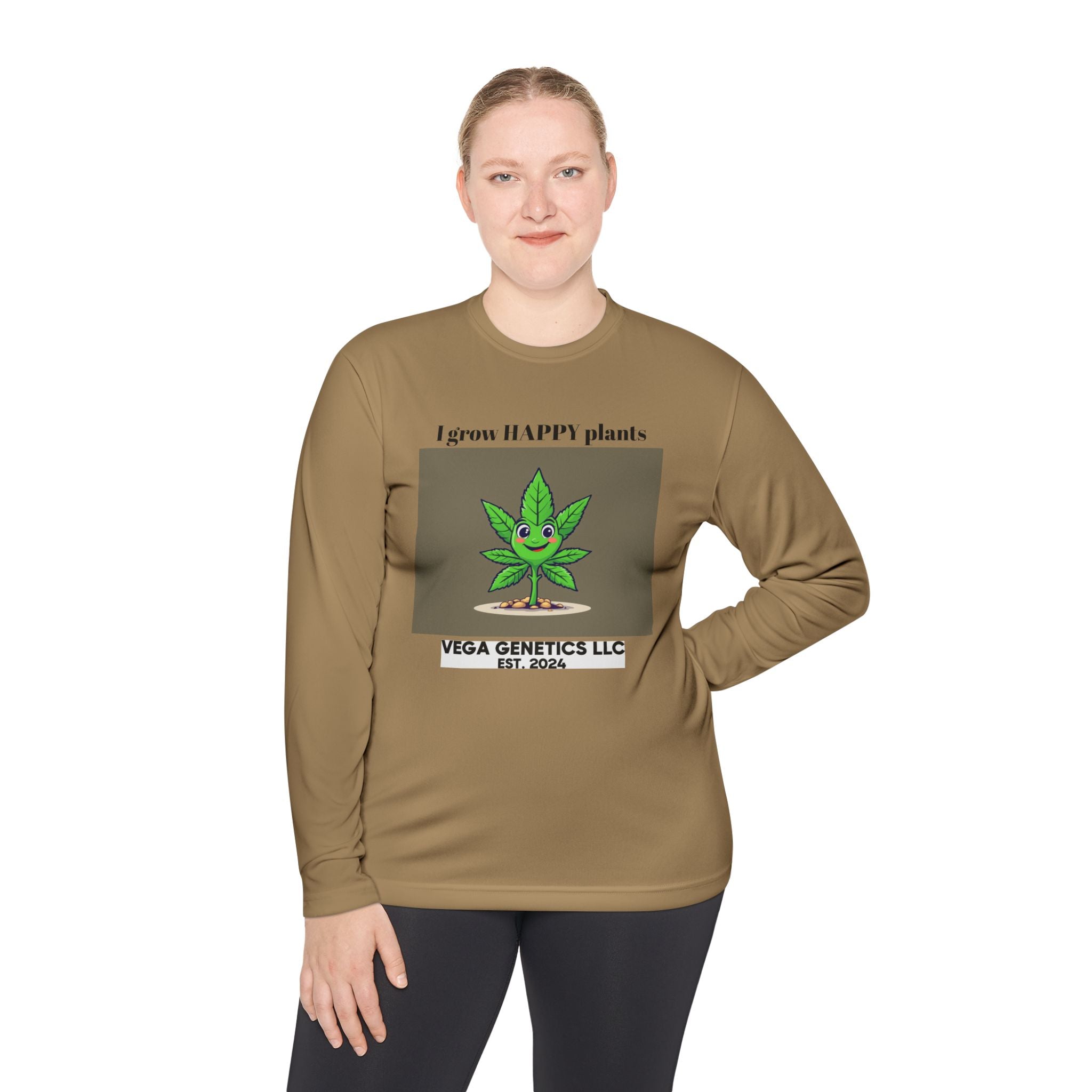 Cultivation Approved Unisex Lightweight Long Sleeve Tee with Happy Plant Design, Casual Apparel for Gardeners, Eco-Friendly Gift, Celebrating Nature, [...]