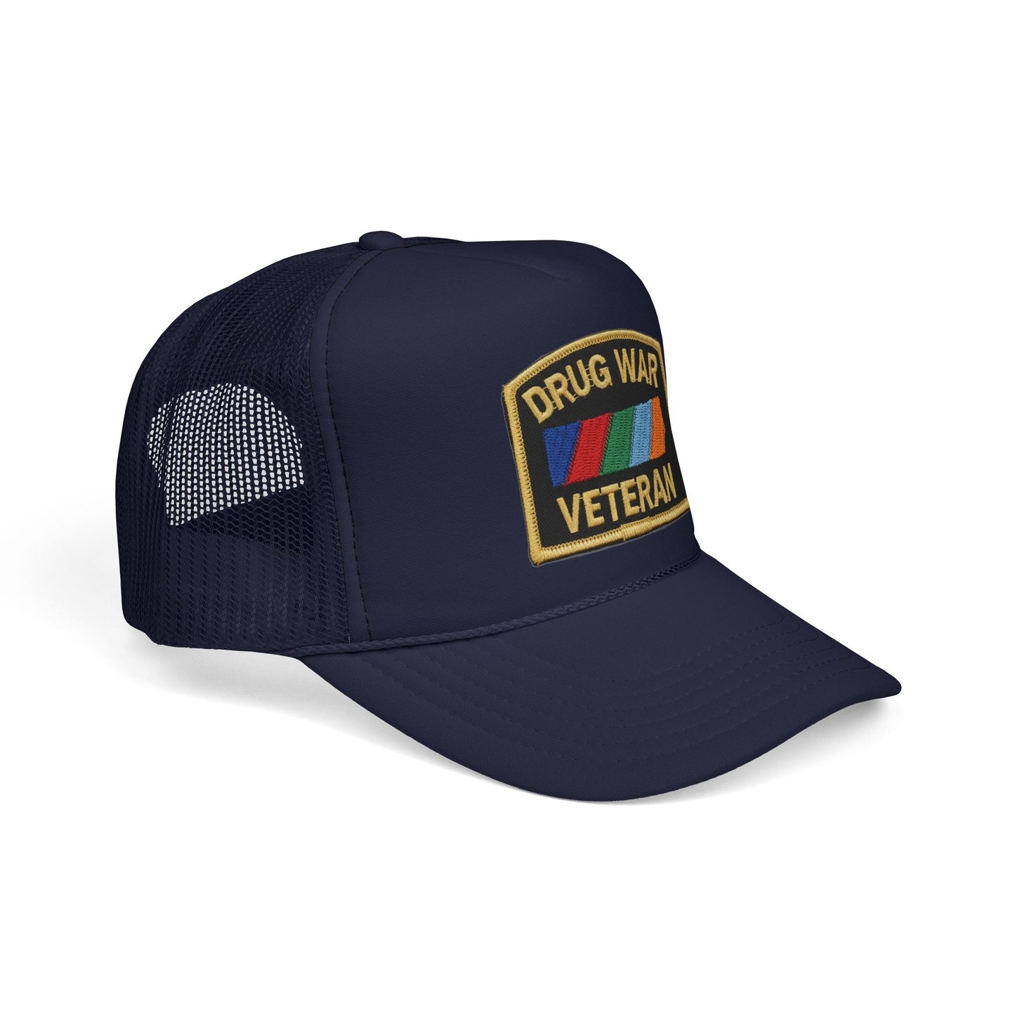 Drug War Veteran Trucker Cap — "We are the few, the stoned, the survivors of the US War on Drugs"