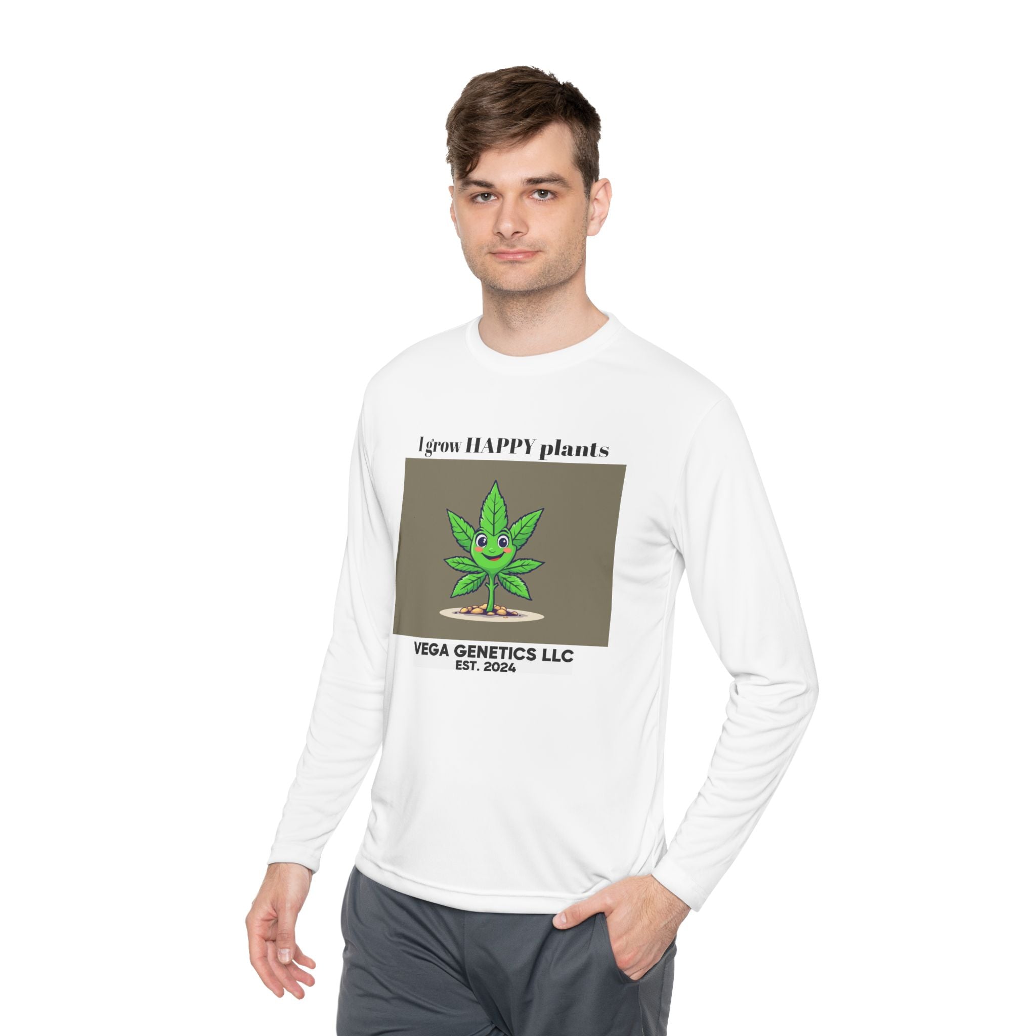 Cultivation Approved Unisex Lightweight Long Sleeve Tee with Happy Plant Design, Casual Apparel for Gardeners, Eco-Friendly Gift, Celebrating Nature, [...]