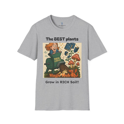 Magic Mulch Funny Gardening T-Shirt, Plant Lover Gift, Eco-Friendly Shirt, Sustainable Fashion, Gardening Humor Tee, Magic Mulch Quote