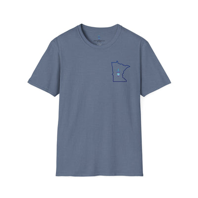 Minnesota Outline Vega Print Unisex Softstyle T-Shirt - Stylish MN State Love Tee, Casual Wear, Travel Souvenir, Great Gift for Locals & Visitors