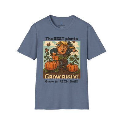 Grow Bigly Funny Gardening T-Shirt, Plant Lover Gift, Eco-Friendly Shirt, Sustainable Fashion, Gardening Humor Tee, Grow Bigly Quote