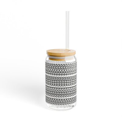 Stylish SWED Sipper Glass, 16oz - Reusable Drinkware, Eco-Friendly Straw Cup, Modern Home Decor, Perfect Gift for Any Occasion