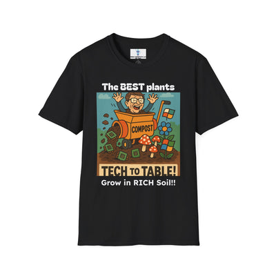 Tech to Table Funny Gardening T-Shirt, Plant Lover Gift, Eco-Friendly Shirt, Sustainable Fashion, Gardening Humor Tee, Tech to Table Quote