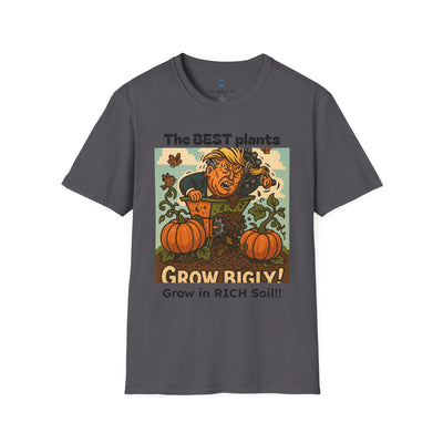 Grow Bigly Funny Gardening T-Shirt, Plant Lover Gift, Eco-Friendly Shirt, Sustainable Fashion, Gardening Humor Tee, Grow Bigly Quote