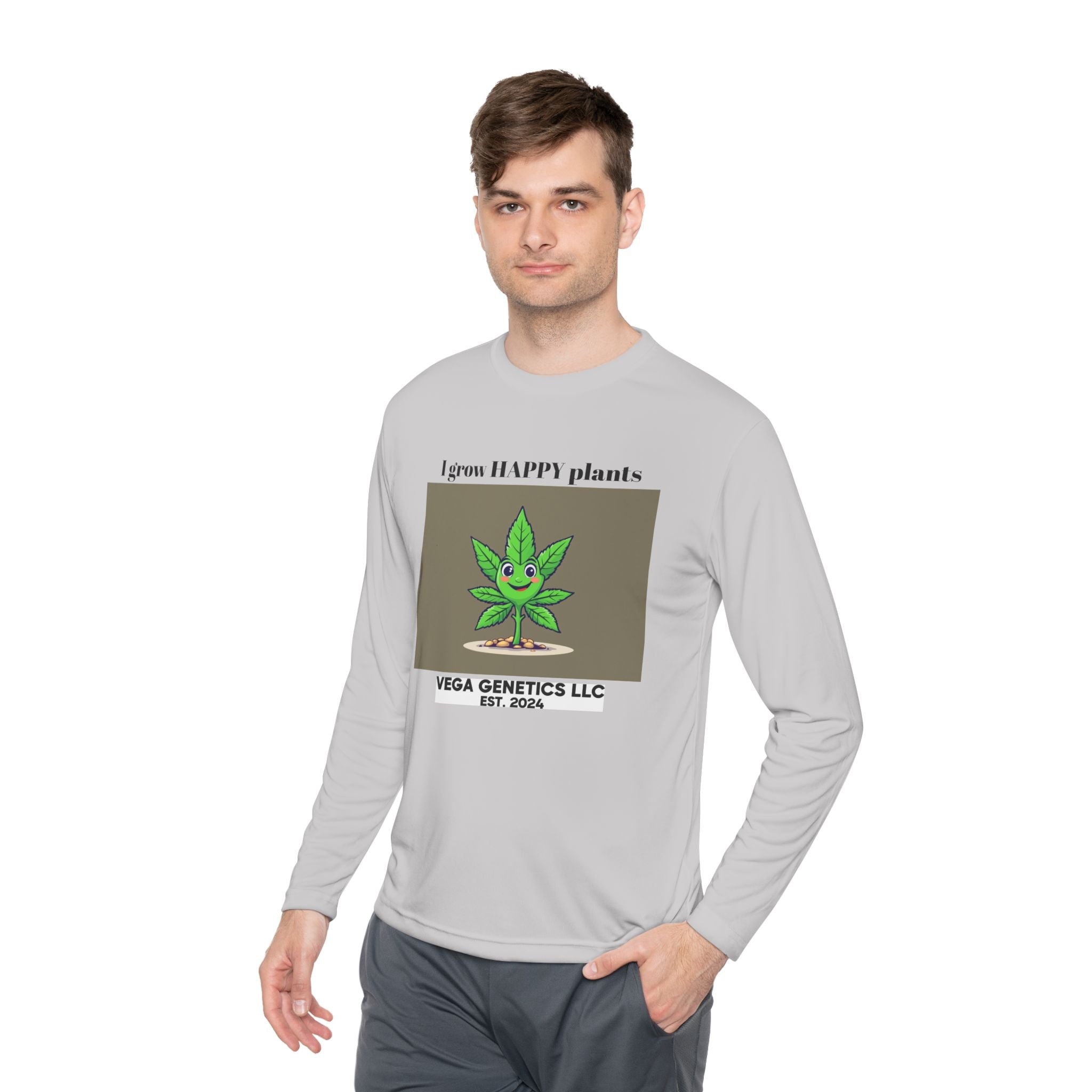 Cultivation Approved Unisex Lightweight Long Sleeve Tee with Happy Plant Design, Casual Apparel for Gardeners, Eco-Friendly Gift, Celebrating Nature, [...]