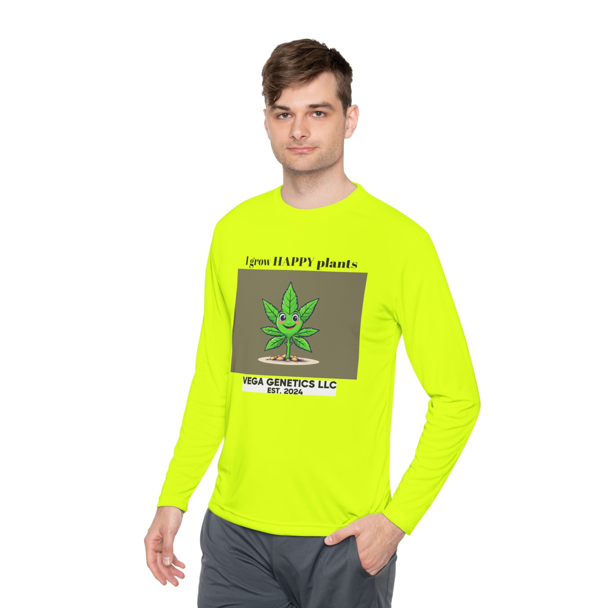 Cultivation Approved Unisex Lightweight Long Sleeve Tee with Happy Plant Design, Casual Apparel for Gardeners, Eco-Friendly Gift, Celebrating Nature, [...]