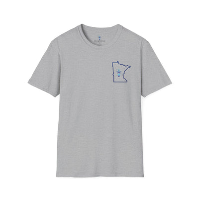Minnesota Outline Vega Print Unisex Softstyle T-Shirt - Stylish MN State Love Tee, Casual Wear, Travel Souvenir, Great Gift for Locals & Visitors