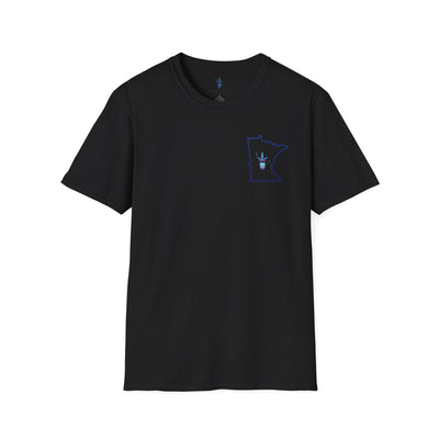 Minnesota Outline Vega Print Unisex Softstyle T-Shirt - Stylish MN State Love Tee, Casual Wear, Travel Souvenir, Great Gift for Locals & Visitors