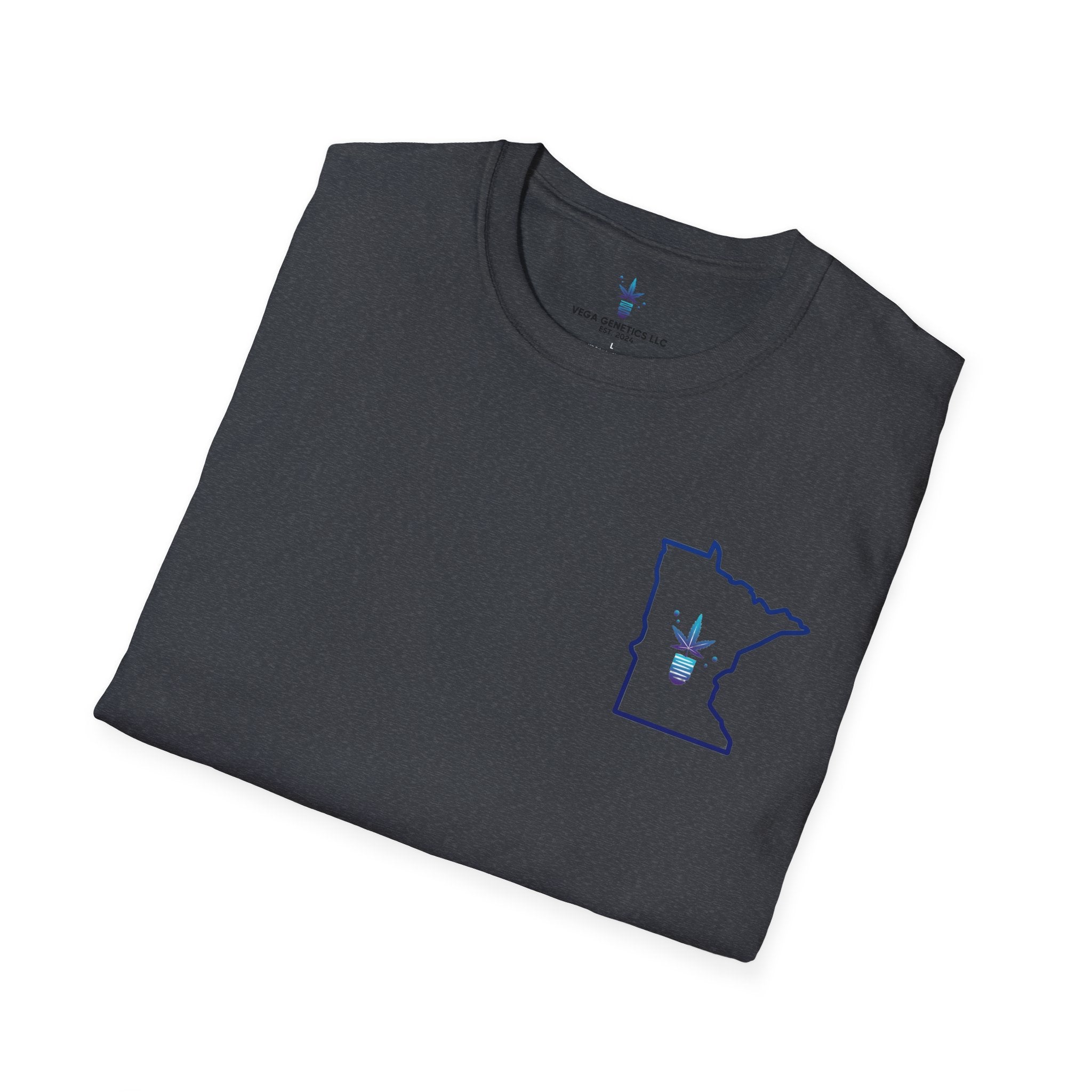 Minnesota Outline Vega Print Unisex Softstyle T-Shirt - Stylish MN State Love Tee, Casual Wear, Travel Souvenir, Great Gift for Locals & Visitors