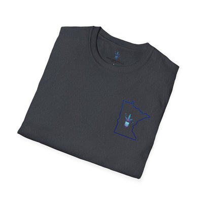 Minnesota Outline Vega Print Unisex Softstyle T-Shirt - Stylish MN State Love Tee, Casual Wear, Travel Souvenir, Great Gift for Locals & Visitors