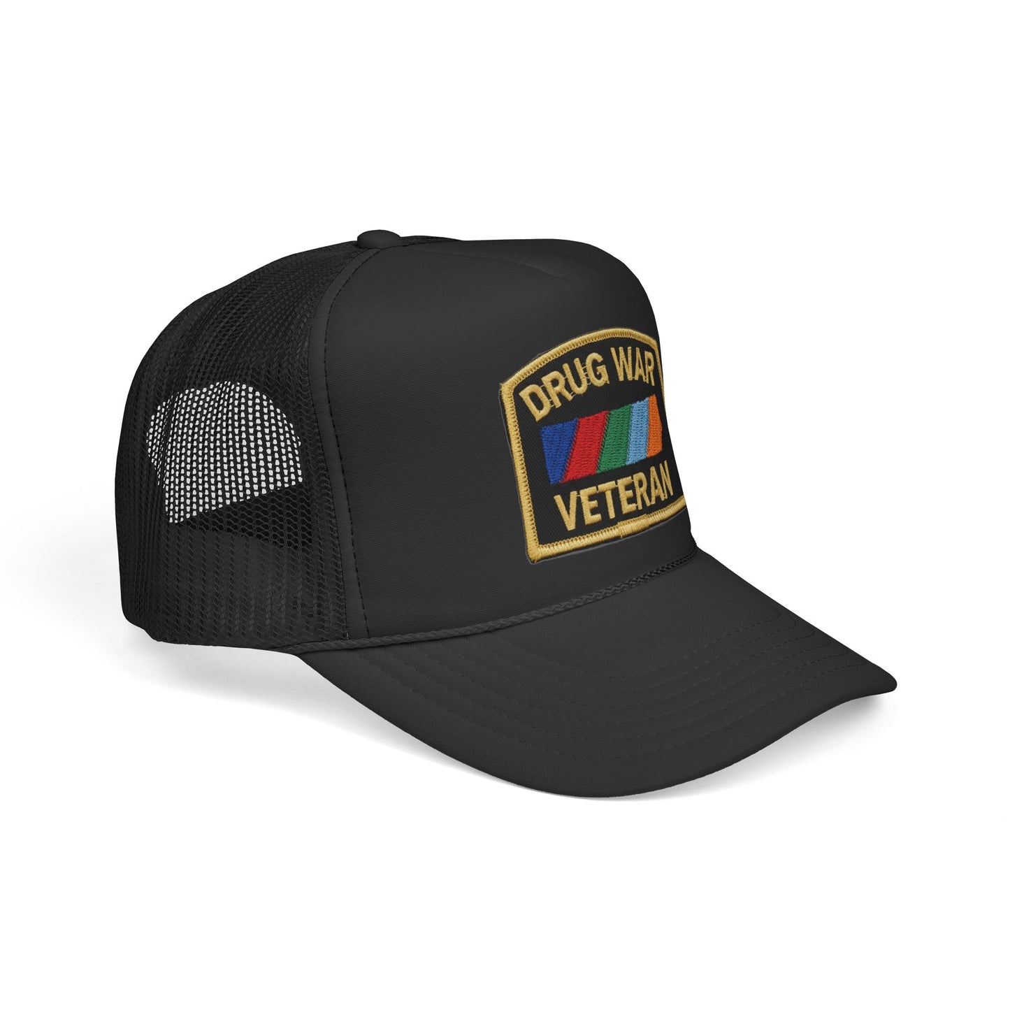 Drug War Veteran Trucker Cap — "We are the few, the stoned, the survivors of the US War on Drugs"