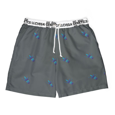 Vega Print Unisex Swim Shorts (Dark Grey) - Perfect for Summer Beach Days