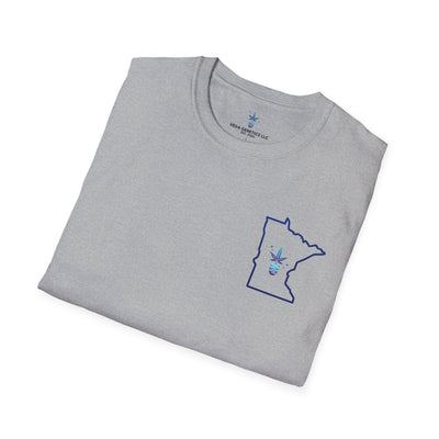 Minnesota Outline Vega Print Unisex Softstyle T-Shirt - Stylish MN State Love Tee, Casual Wear, Travel Souvenir, Great Gift for Locals & Visitors