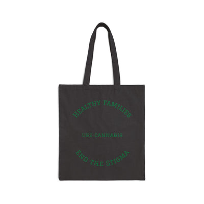 Cotton Canvas Tote Bag - Native American Family Cannabis Art