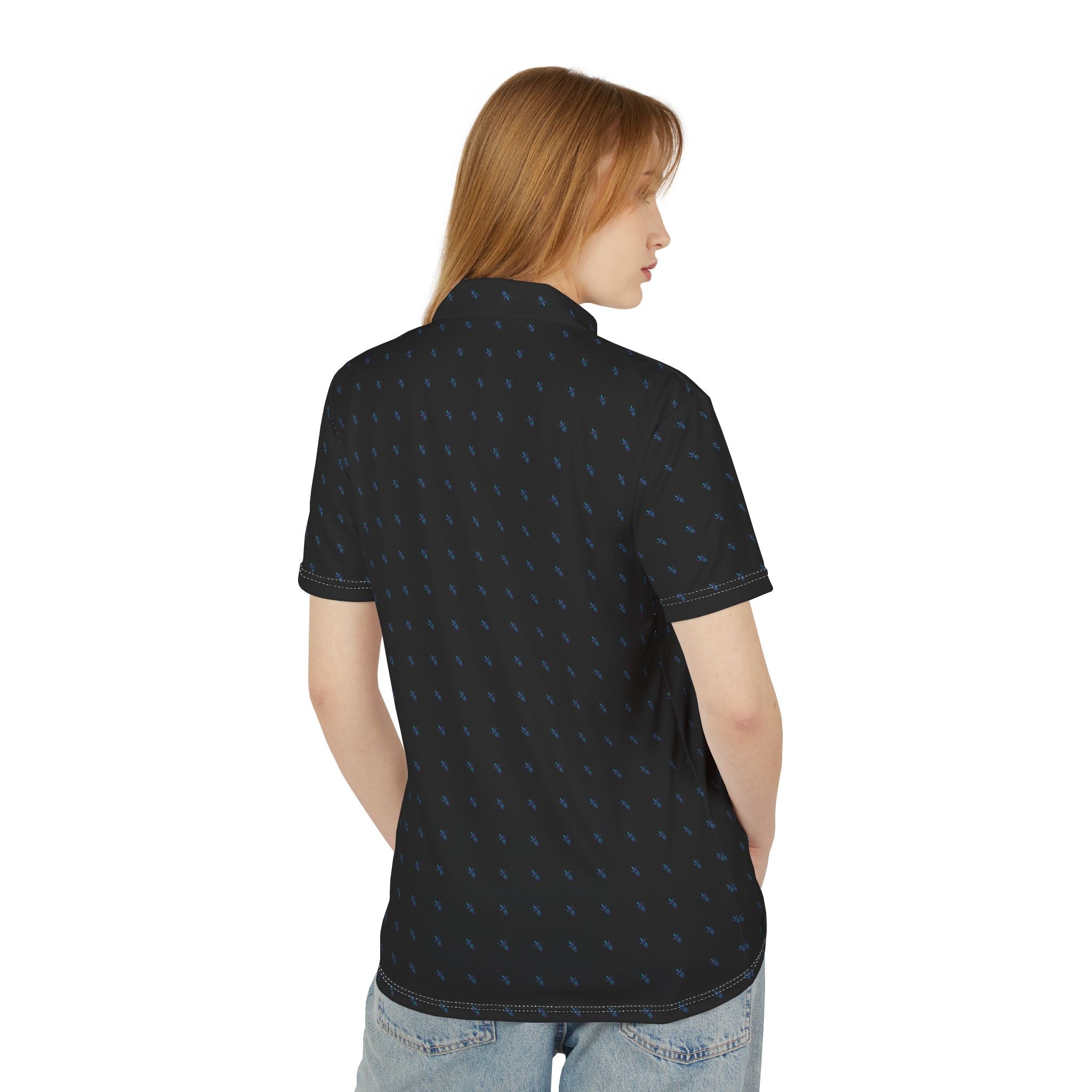 Coastal Vibes Vega Genetics Unisex Polo Shirt (Black) - Casual Comfort for Summer Adventures