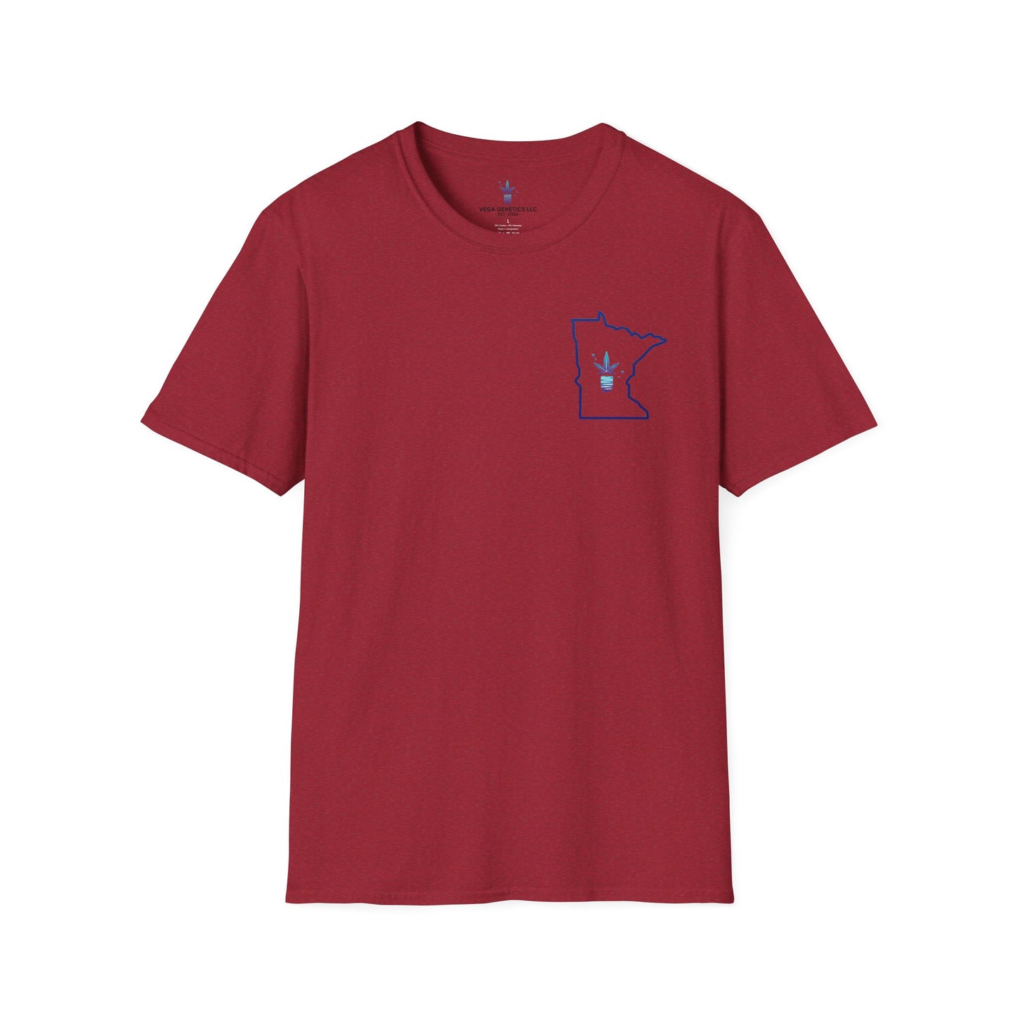 Minnesota Outline Vega Print Unisex Softstyle T-Shirt - Stylish MN State Love Tee, Casual Wear, Travel Souvenir, Great Gift for Locals & Visitors