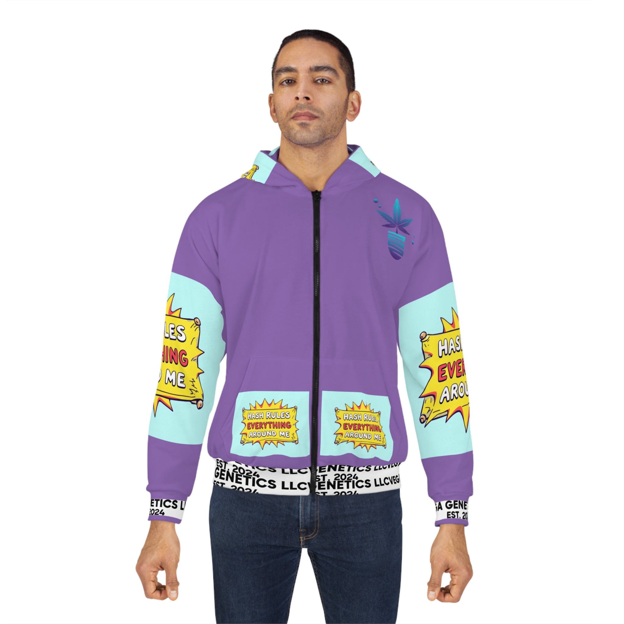 Unisex Zip Hoodie - 'Hash Rules Everything Around Me' Design