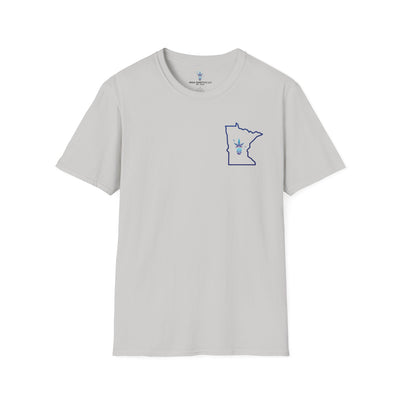 Minnesota Outline Vega Print Unisex Softstyle T-Shirt - Stylish MN State Love Tee, Casual Wear, Travel Souvenir, Great Gift for Locals & Visitors