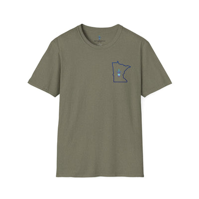 Minnesota Outline Vega Print Unisex Softstyle T-Shirt - Stylish MN State Love Tee, Casual Wear, Travel Souvenir, Great Gift for Locals & Visitors