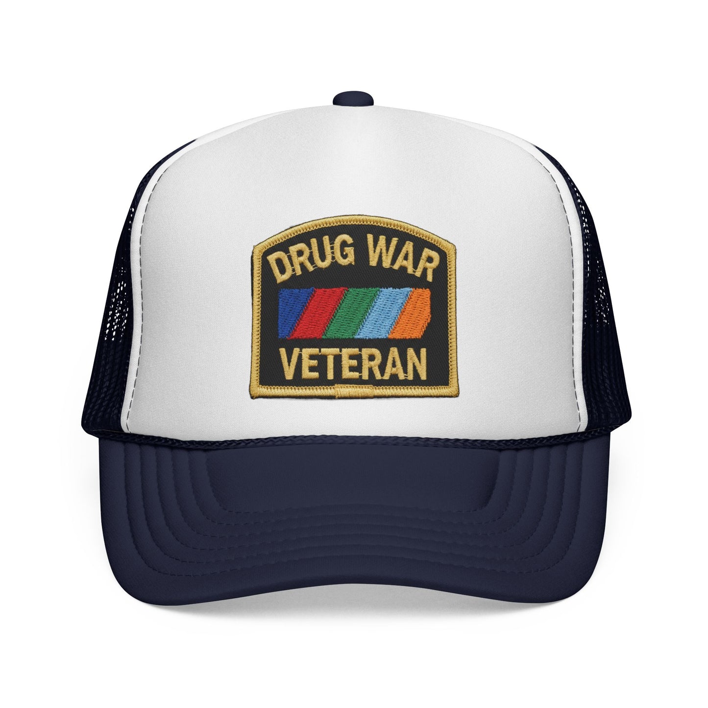 Drug War Veteran Trucker Cap — "We are the few, the stoned, the survivors of the US War on Drugs"